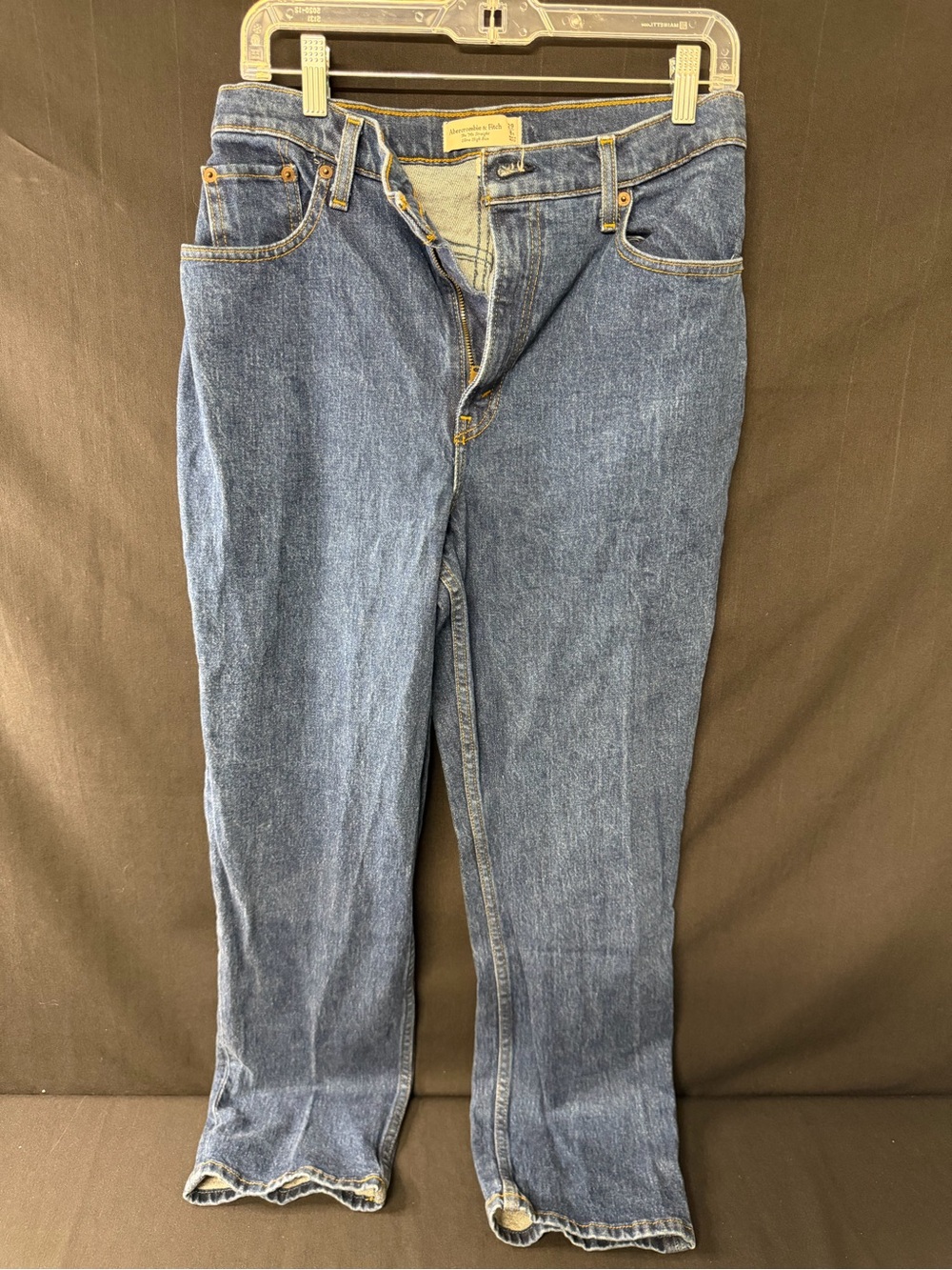 Abercrombie Curve Love 90s Straight Jeans 29 8S Ultra High Rise Medium Wash